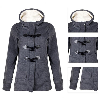 Women's Casual Winter Button Hoodie