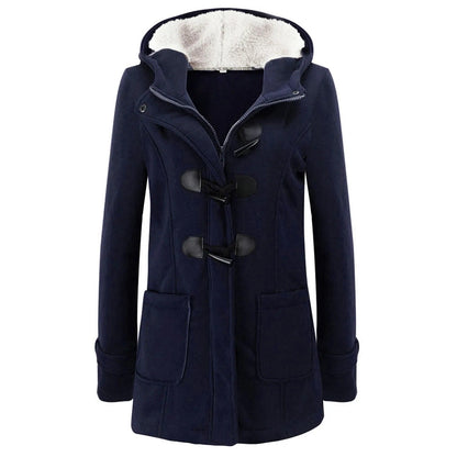 Women's Casual Winter Button Hoodie