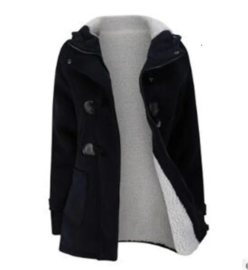 Women's Casual Winter Button Hoodie