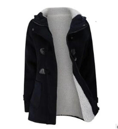 Women's Casual Winter Button Hoodie