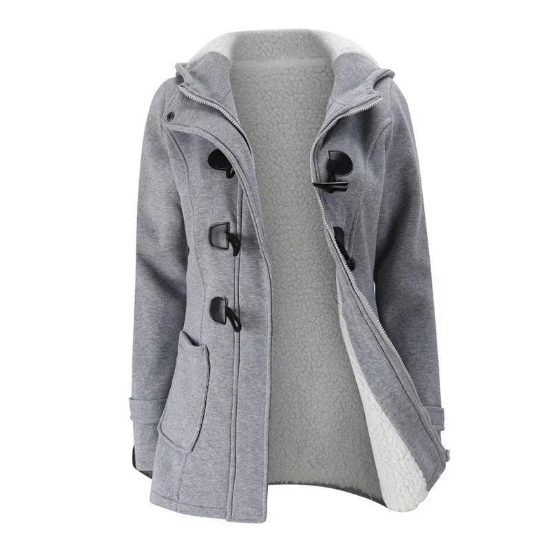 Women's Casual Winter Button Hoodie