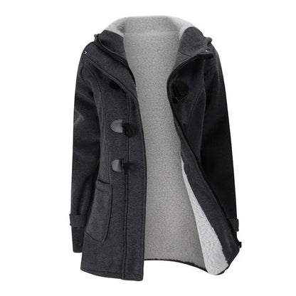 Women's Casual Winter Button Hoodie