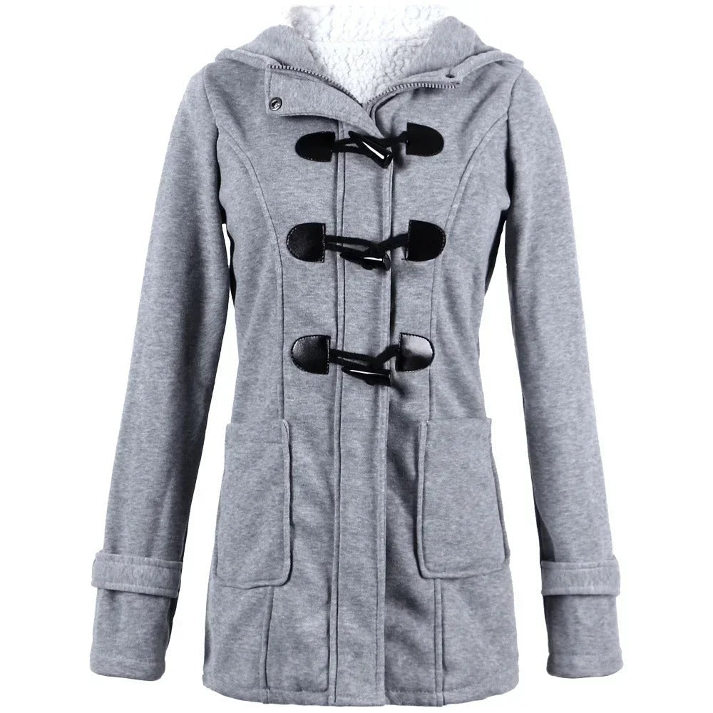 Women's Casual Winter Button Hoodie