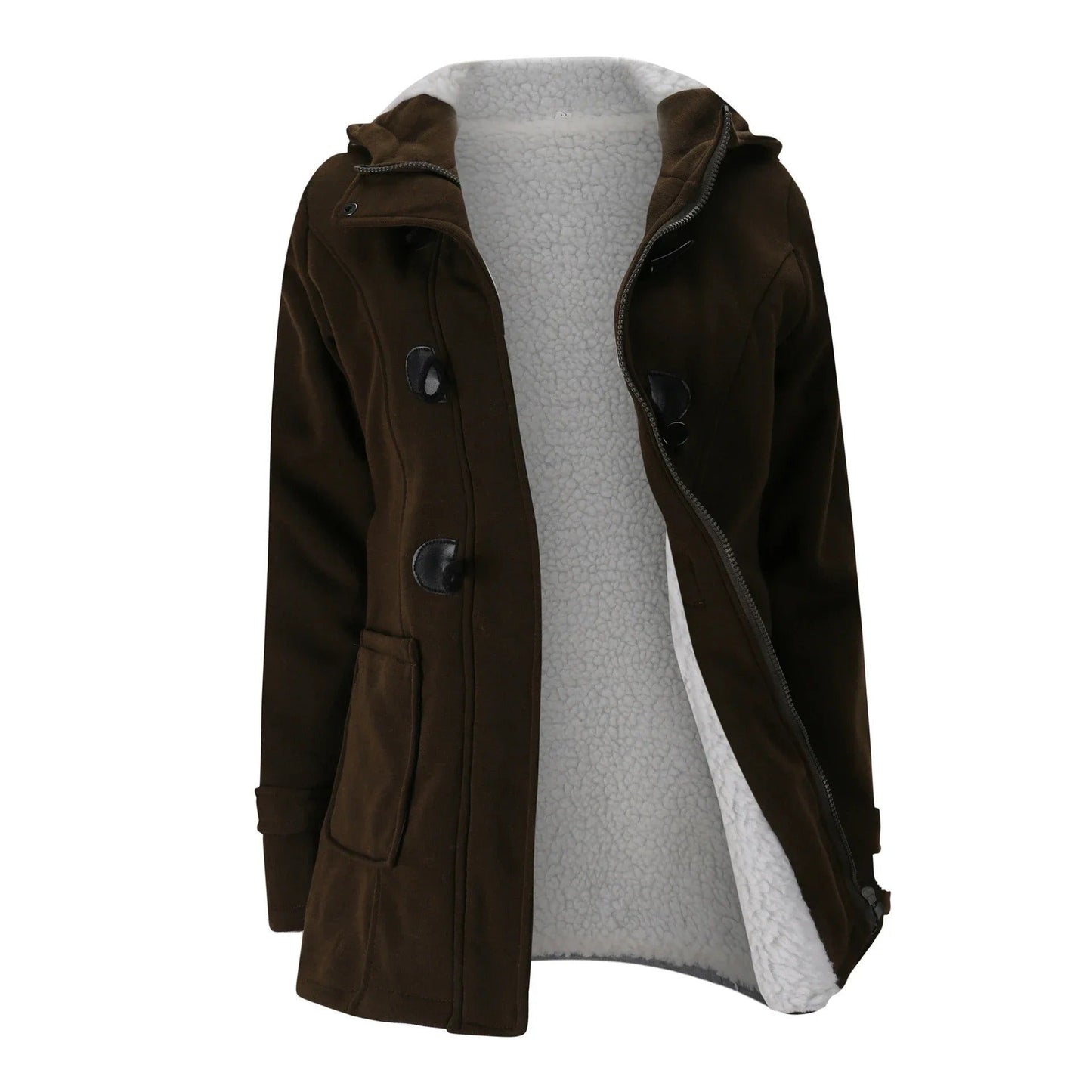 Women's Casual Winter Button Hoodie