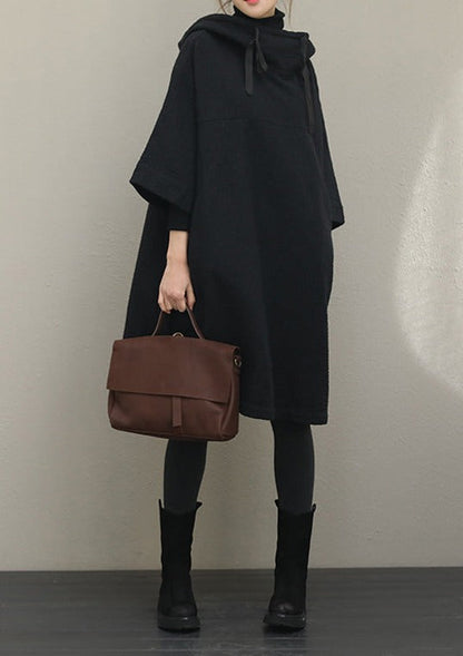Women's Catwalk Dress with Hood and Half Sleeves
