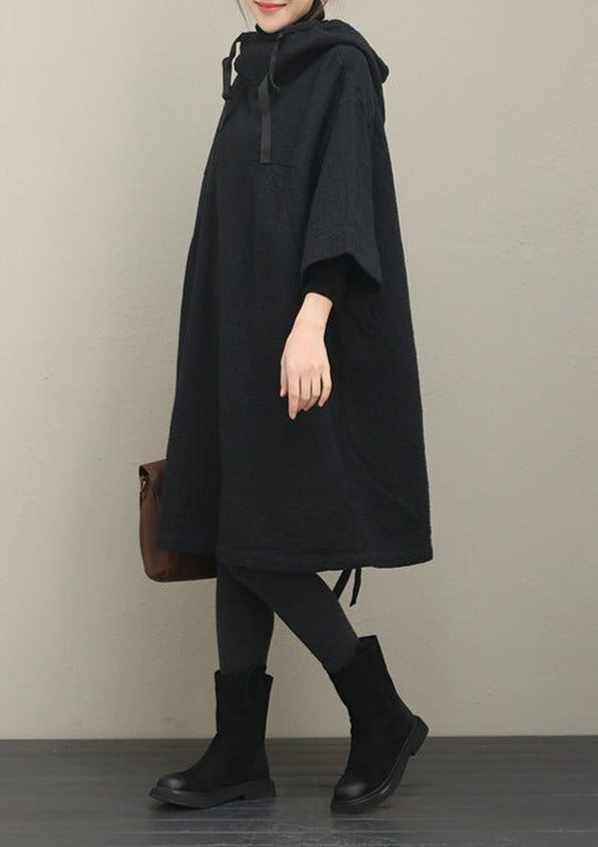Women's Catwalk Dress with Hood and Half Sleeves