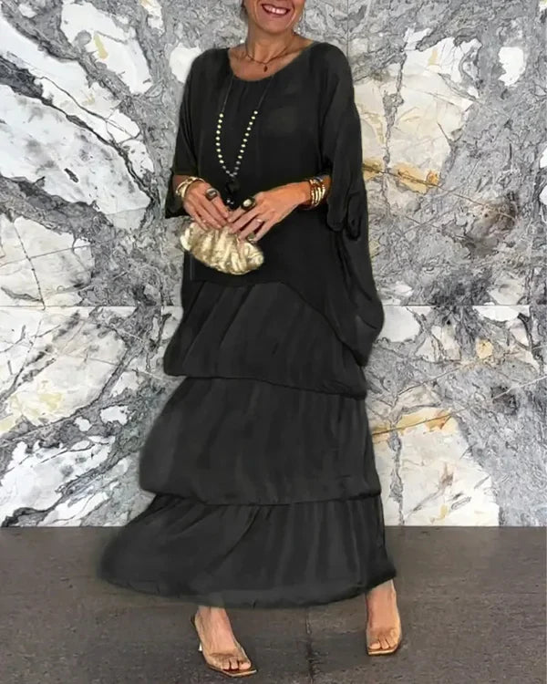 Women's Chiffon Dress Layered Style