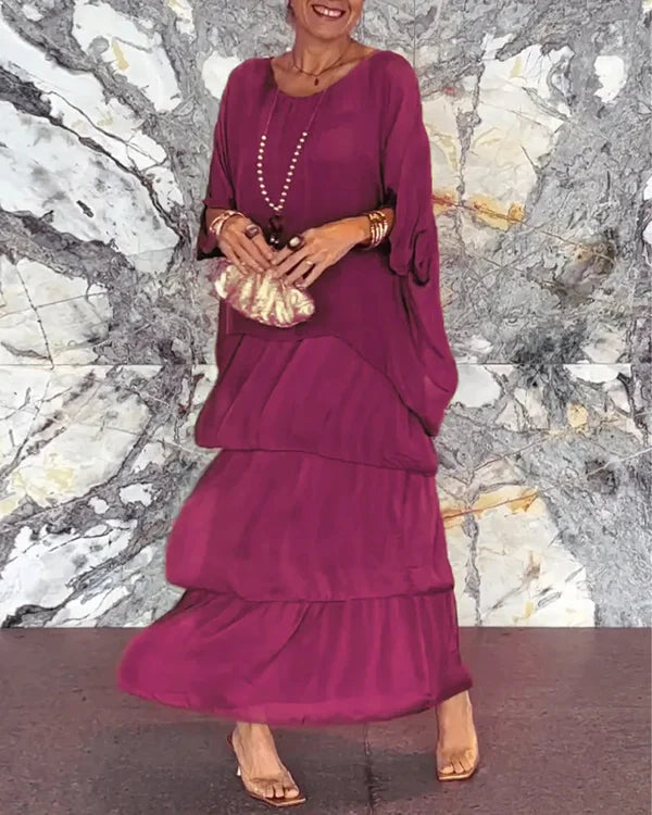Women's Chiffon Dress Layered Style
