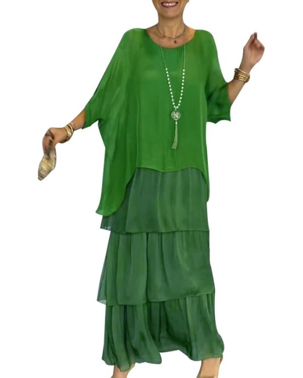 Women's Chiffon Dress Layered Style