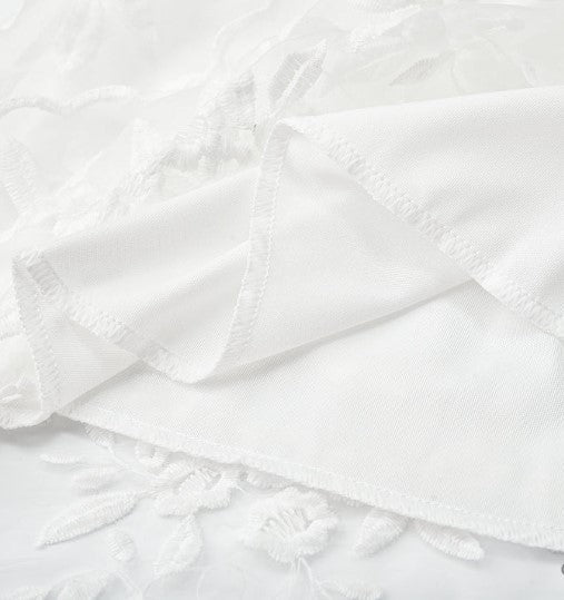 Women's Cocktail Dress Knee-length Flower Embroidery Mesh Fabric for Weddings