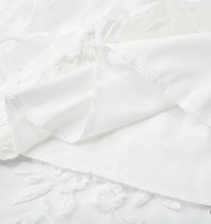 Women's Cocktail Dress Knee-length Flower Embroidery Mesh Fabric for Weddings