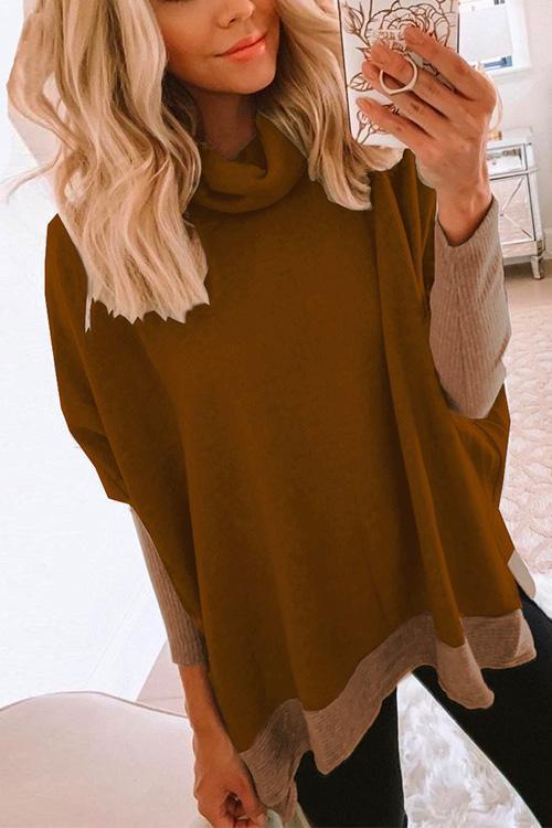 Women's Col and Long-sleeved Sweatshirt