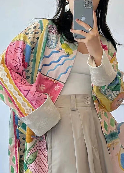 Women's Colourblock Print Top with Pockets