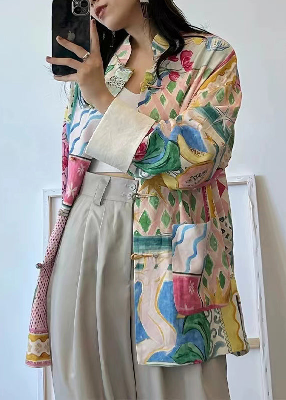 Women's Colourblock Print Top with Pockets