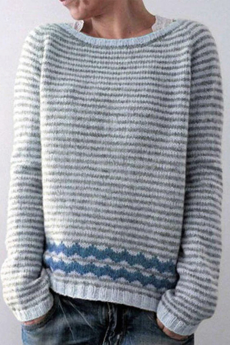 Women's Colourblocked Sweater with Round Neck