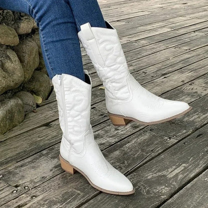 Women's Coloured Retro Cowboy Boots