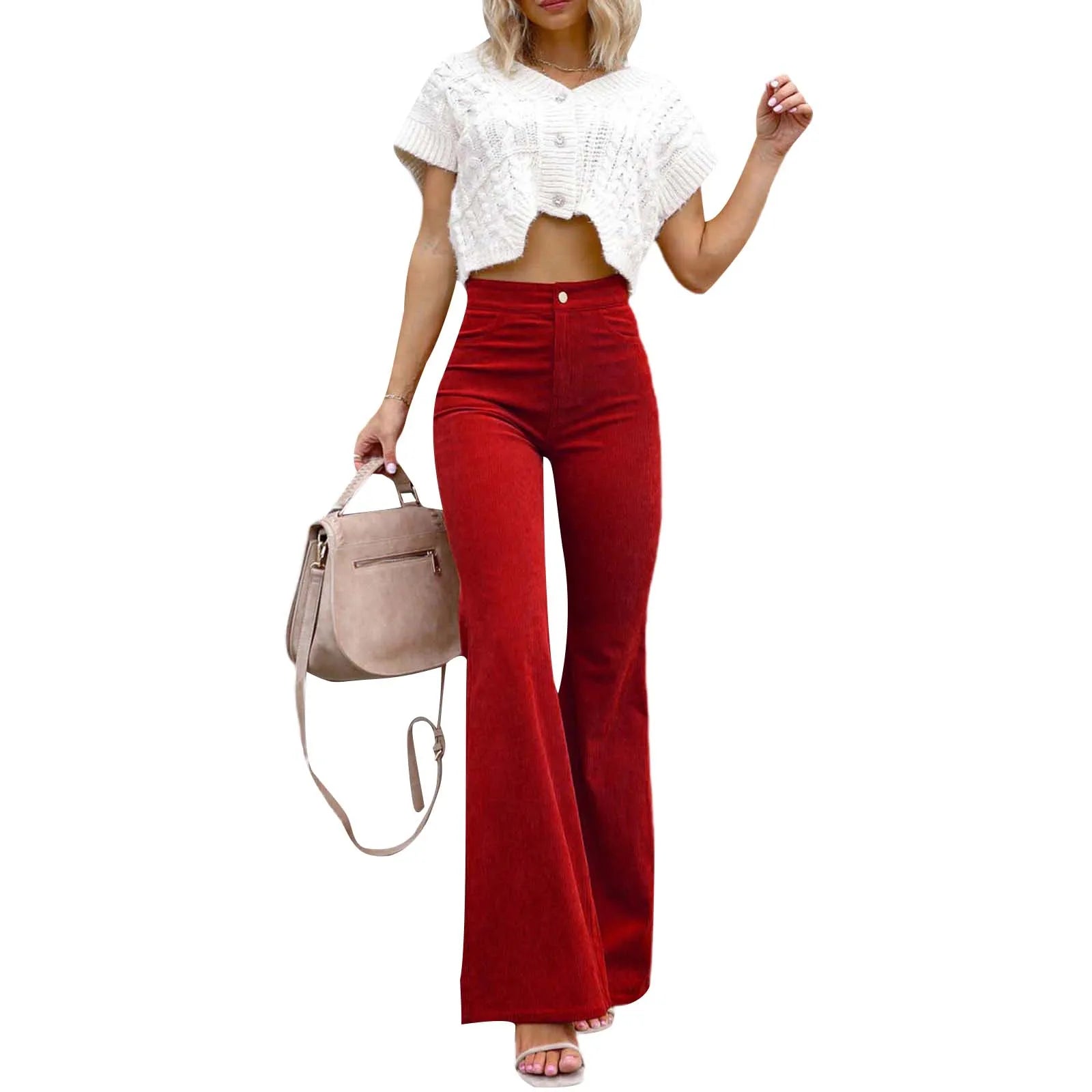 Women's Corduroy Flared Trousers