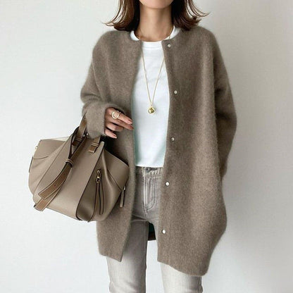 Women's Cotton Blend Cardigan Long Sleeves Relaxed Fit
