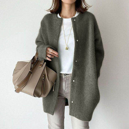 Women's Cotton Blend Cardigan Long Sleeves Relaxed Fit