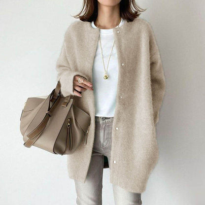 Women's Cotton Blend Cardigan Long Sleeves Relaxed Fit