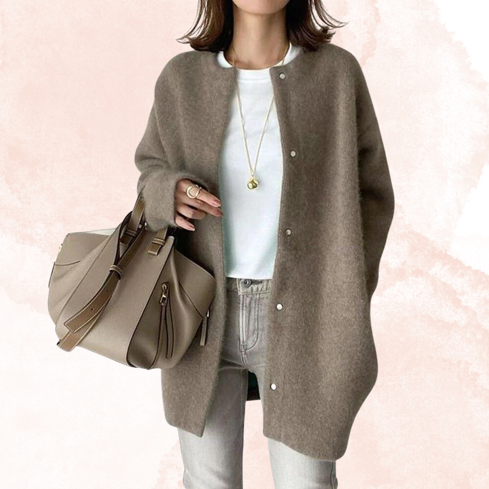 Women's Cotton Blend Cardigan Long Sleeves Relaxed Fit