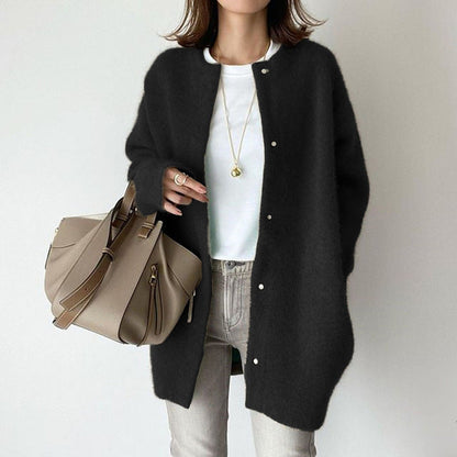 Women's Cotton Blend Cardigan Long Sleeves Relaxed Fit