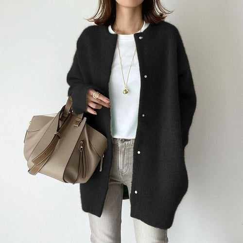 Women's Cotton Blend Cardigan Long Sleeves Relaxed Fit