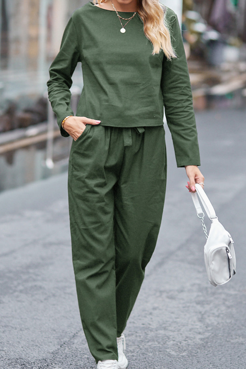 Women's Cotton Linen Look Summer Set Casual Style