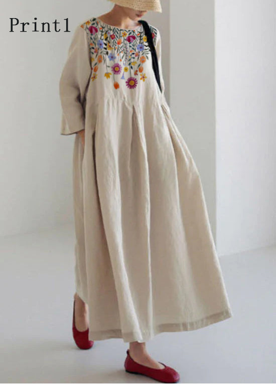 Women's Cotton Patchwork Dress with Pockets for Spring and Summer