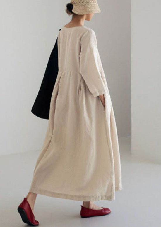Women's Cotton Patchwork Dress with Pockets for Spring and Summer