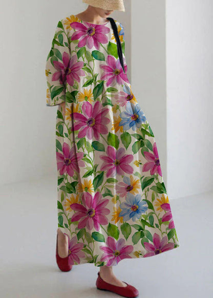 Women's Cotton Patchwork Dress with Pockets for Spring and Summer