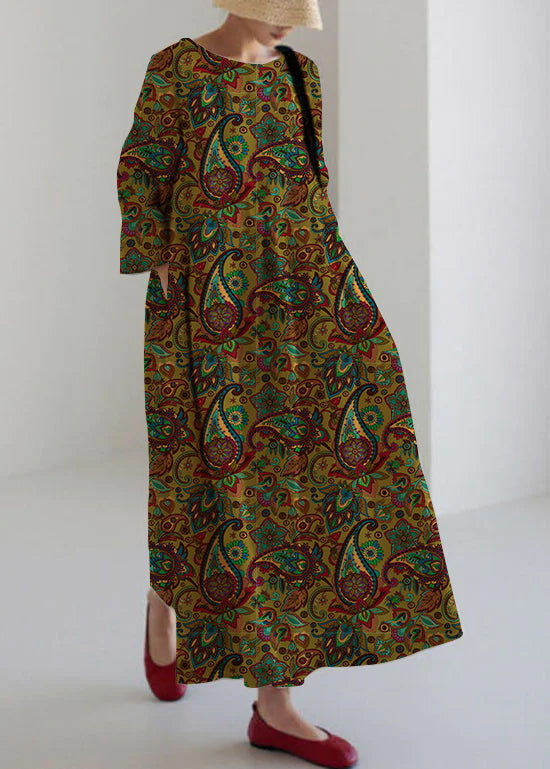 Women's Cotton Patchwork Dress with Pockets for Spring and Summer