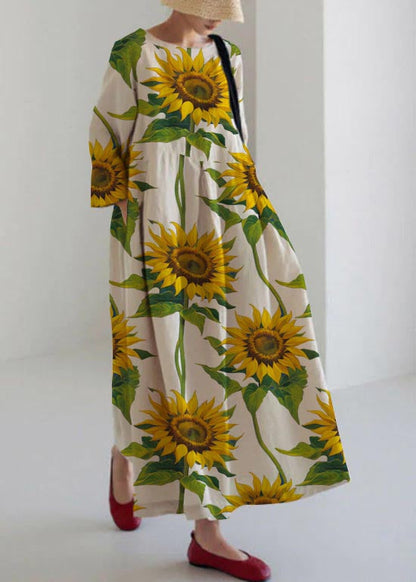Women's Cotton Patchwork Dress with Pockets for Spring and Summer