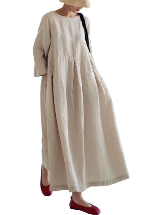 Women's Cotton Patchwork Dress with Pockets for Spring and Summer