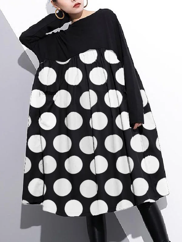Women's Cotton Shift Dress High Waist With Patchwork Design