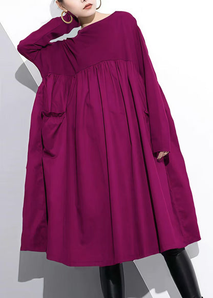 Women's Cotton Shift Dress High Waist With Patchwork Design