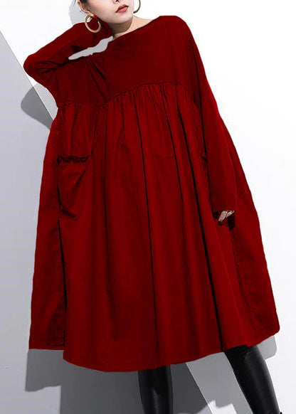 Women's Cotton Shift Dress High Waist With Patchwork Design