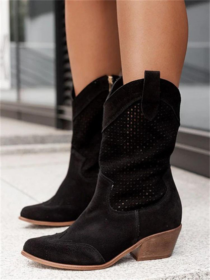 Women's Cowboy Boots Breathable Synthetic Leather Stylish
