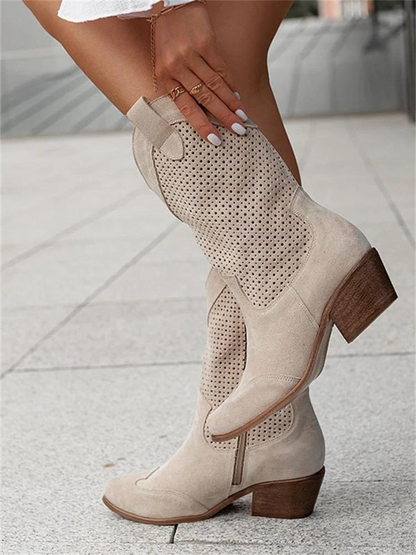Women's Cowboy Boots Breathable Synthetic Leather Stylish