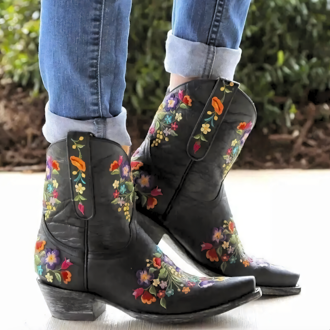 Women's Cowgirl Boots Vintage Style Water Repellent