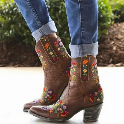Women's Cowgirl Boots Vintage Style Water Repellent