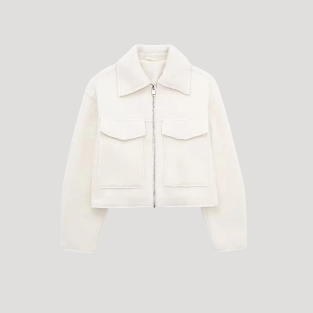 Women's Cropped Jacket With Structured Design