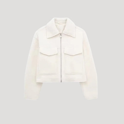 Women's Cropped Jacket With Structured Design