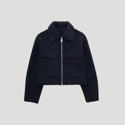 Women's Cropped Jacket With Structured Design