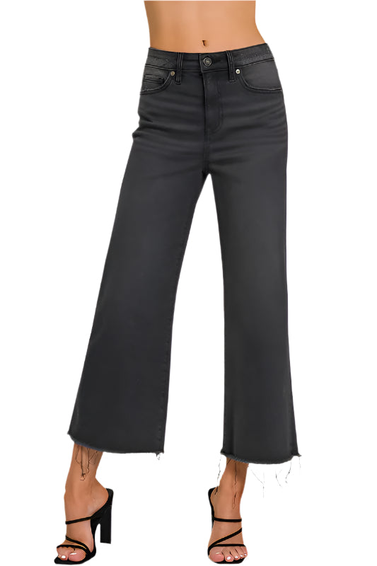 Women's Cropped Jeans High Waist Washed