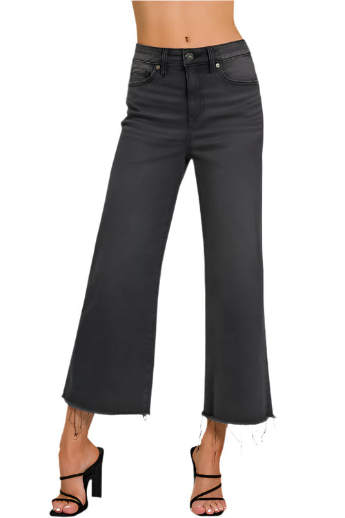 Women's Cropped Jeans High Waist Washed