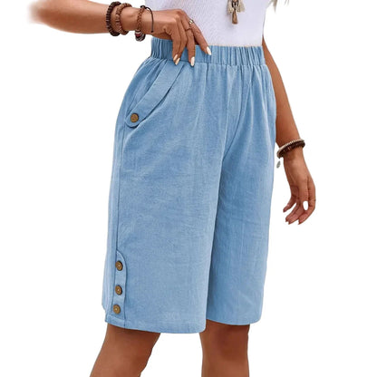 Women's Cropped Pants Casual Breathable Straight Legs