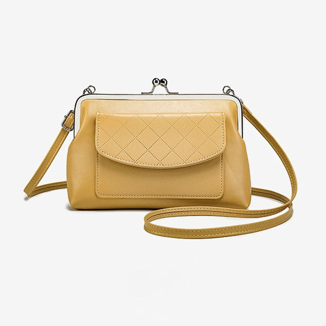 Women's Crossbody Bag Compact Design with Lip Shaped Closure