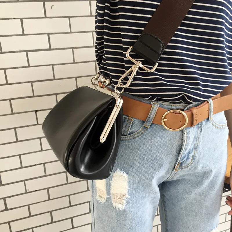 Women's Crossbody Bag Elegant PU Leather With Lip-Lock Closure