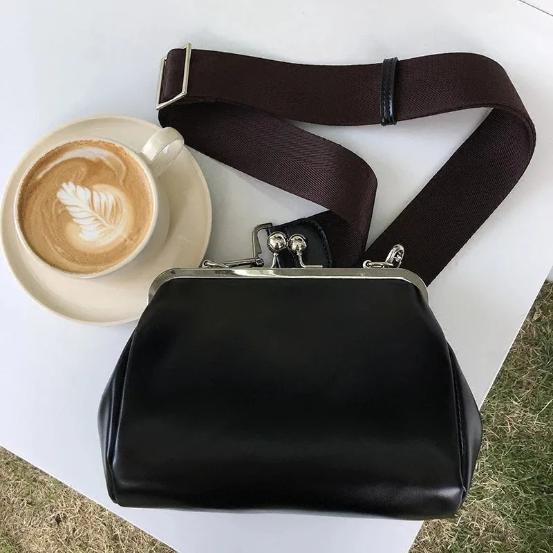 Women's Crossbody Bag Elegant PU Leather With Lip-Lock Closure